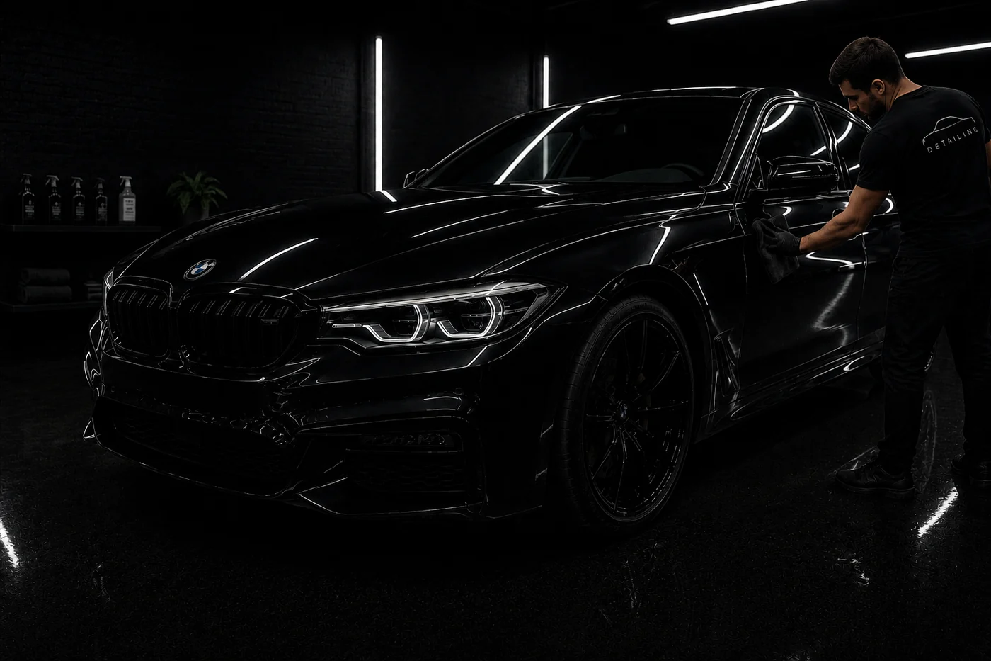 Individuāli auto detailing darbi melnā studijā